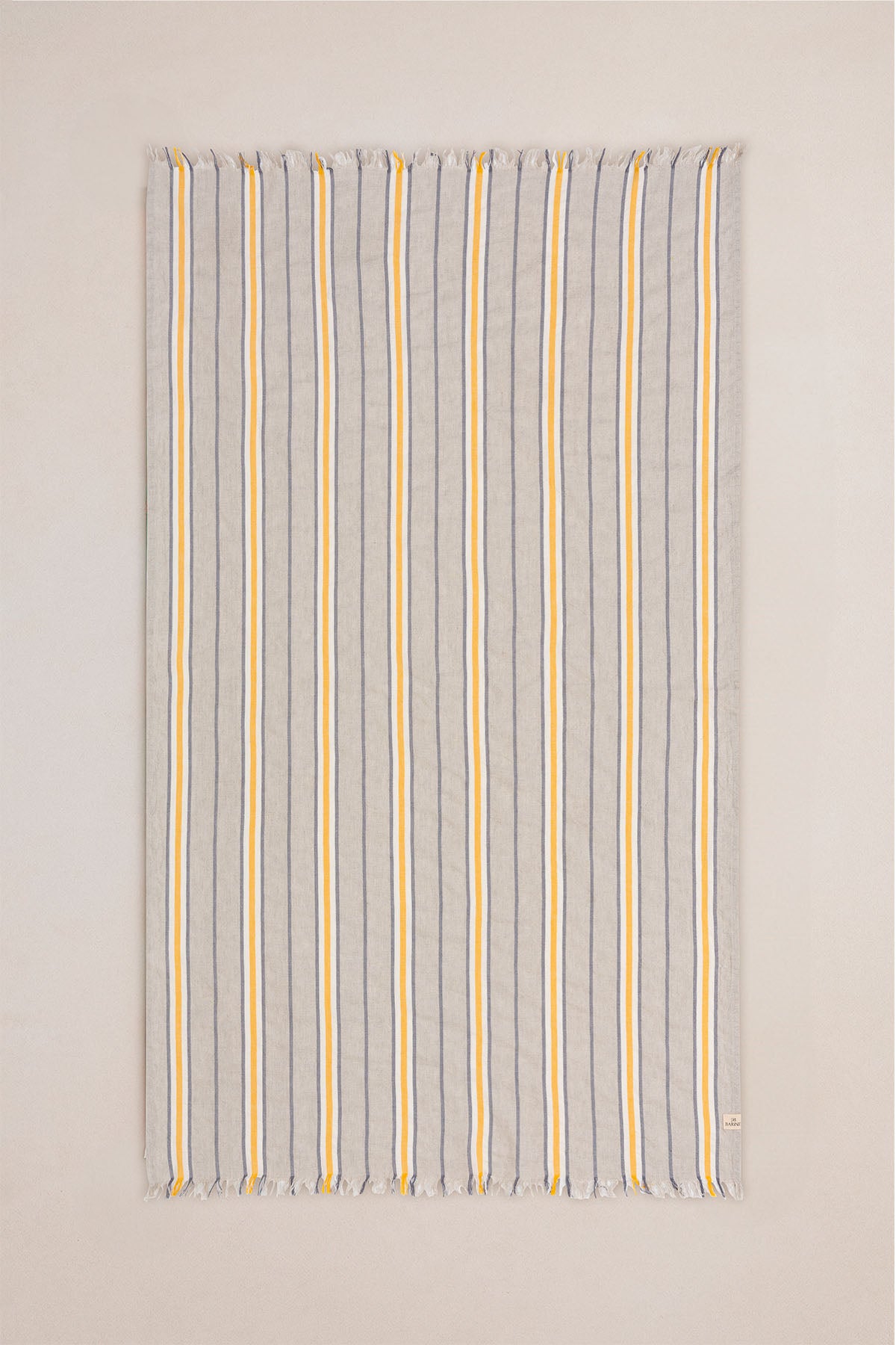 Striped Linen Pestamal Turkish Towel w/ Carry Bag Yellow