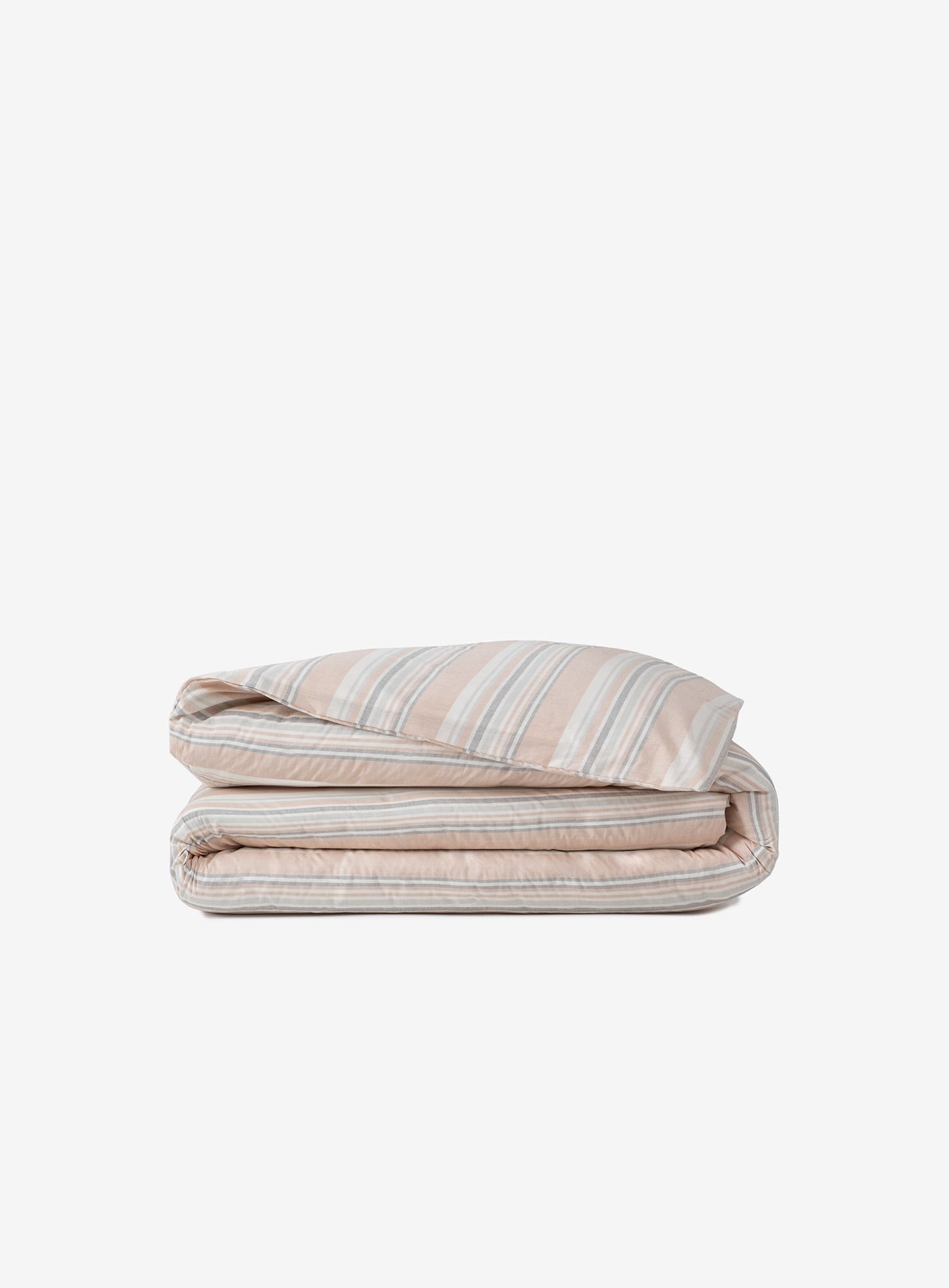 Striped Smooth Percale Duvet Cover Apricot