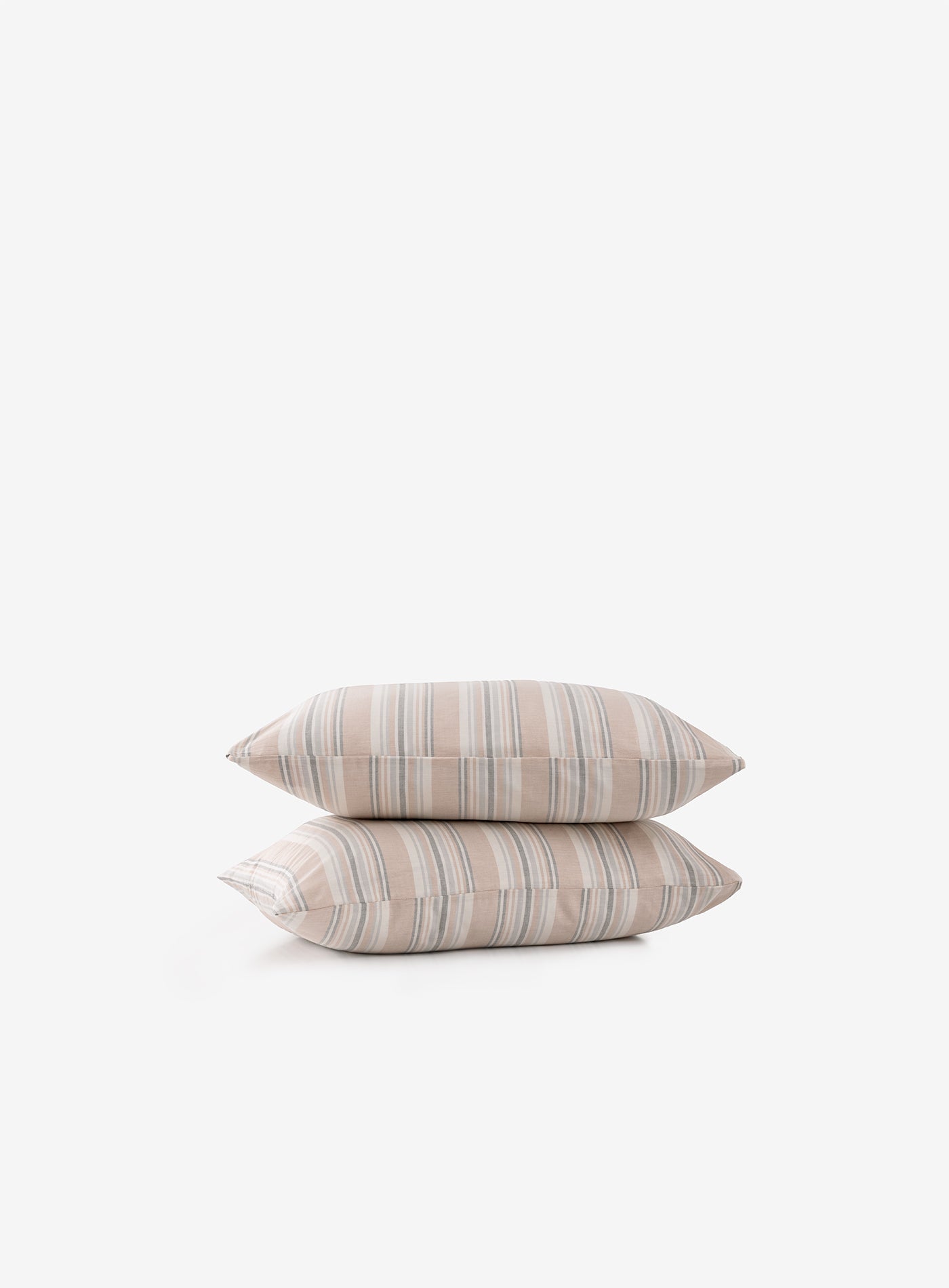 Striped Smooth Percale Pillowcase Set of 2 Apricot