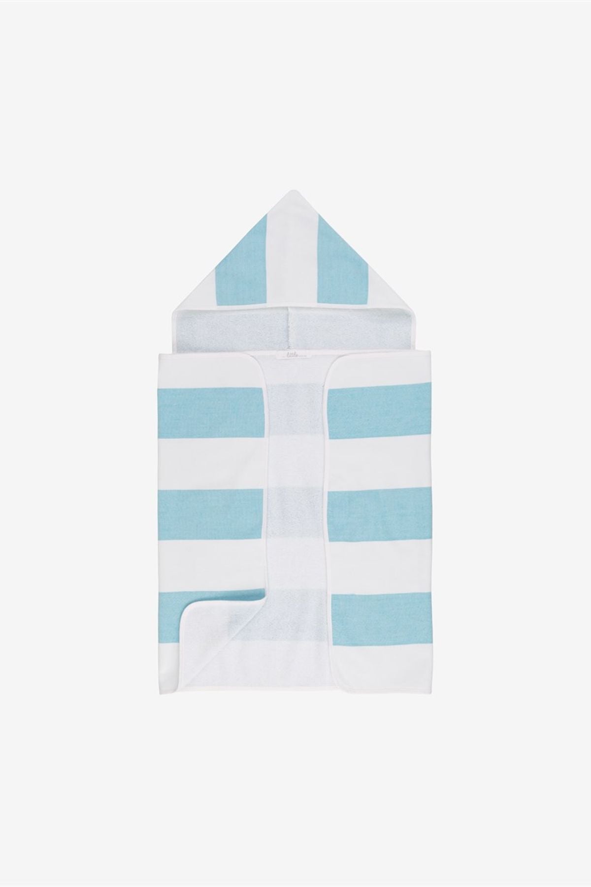 Stripy Hooded Bebek Havlusu Turkuaz