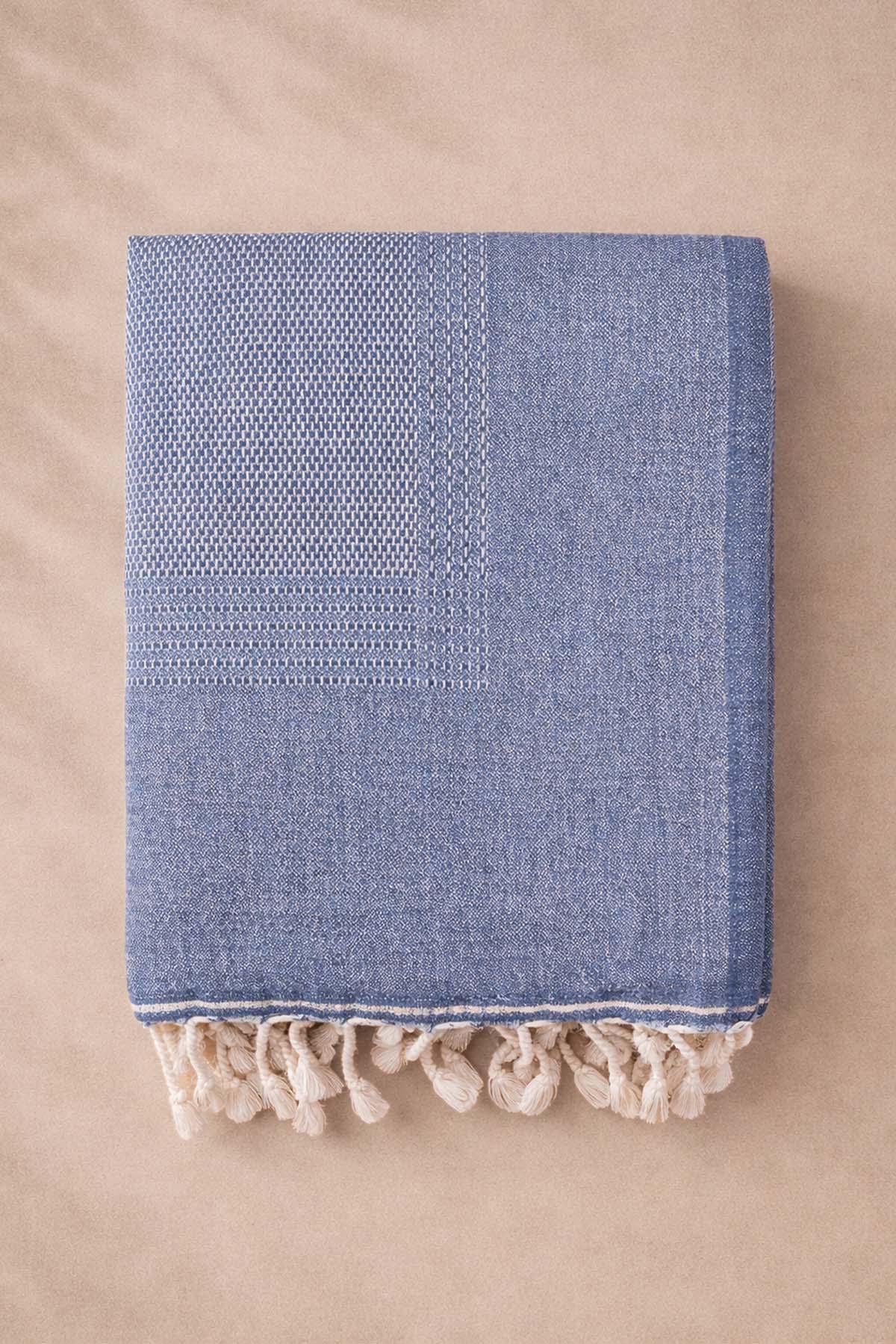 Tan Throw Blanket Denim