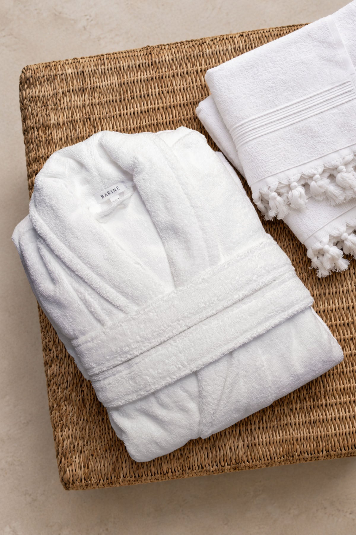Terry Unisex Shawl Collar Bathrobe White