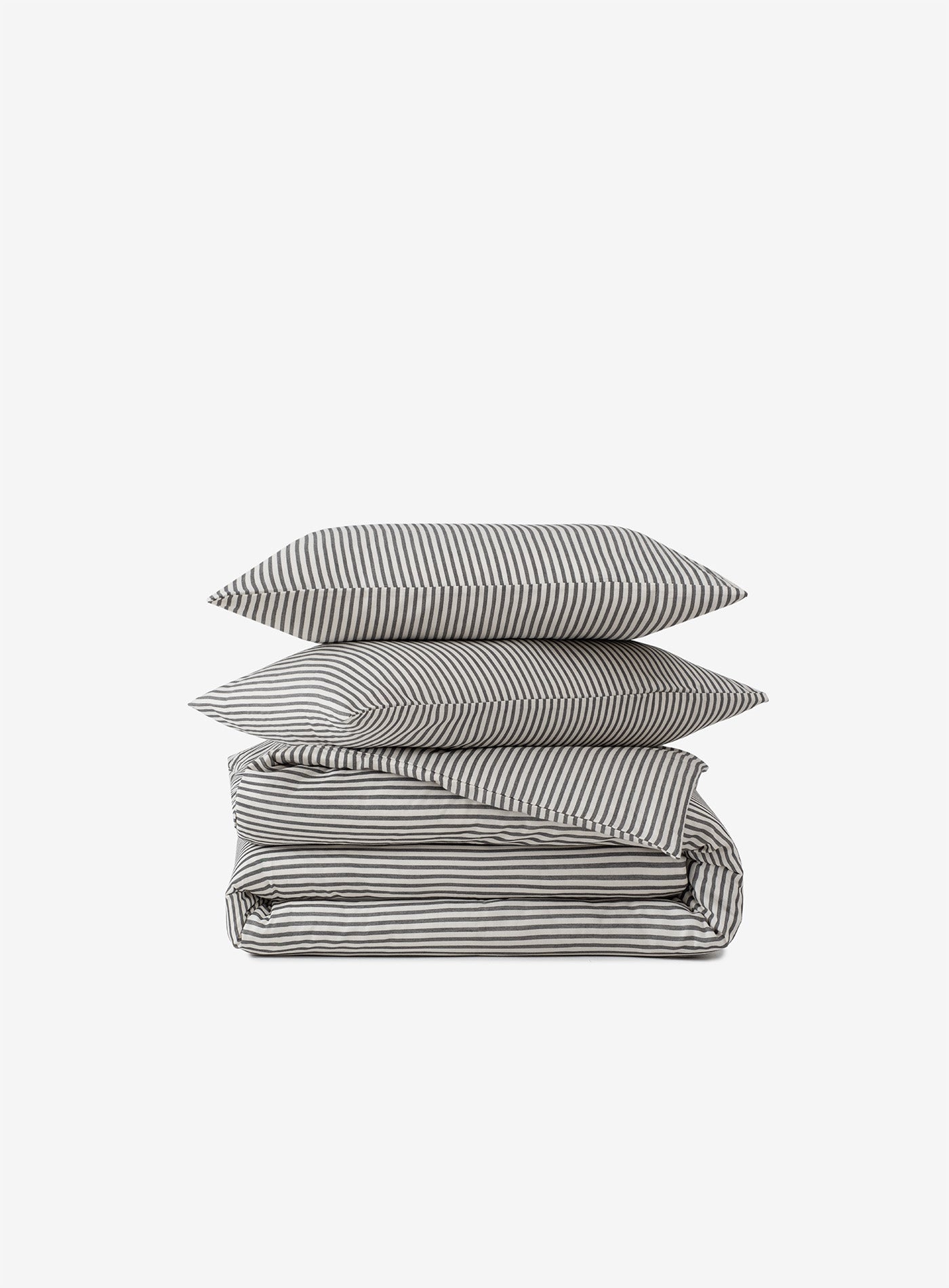 Thin Line Sateen Duvet Cover Black