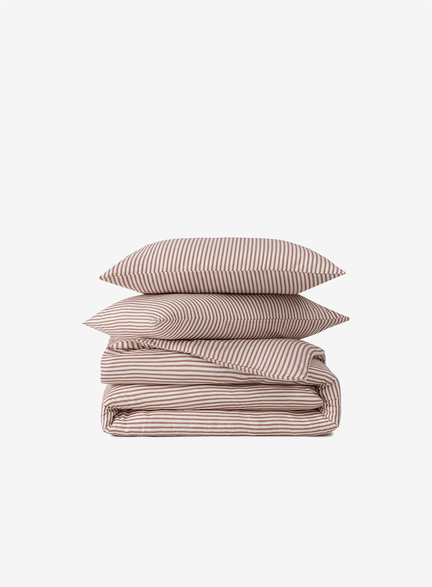 Thin Line Sateen Duvet Cover Rust