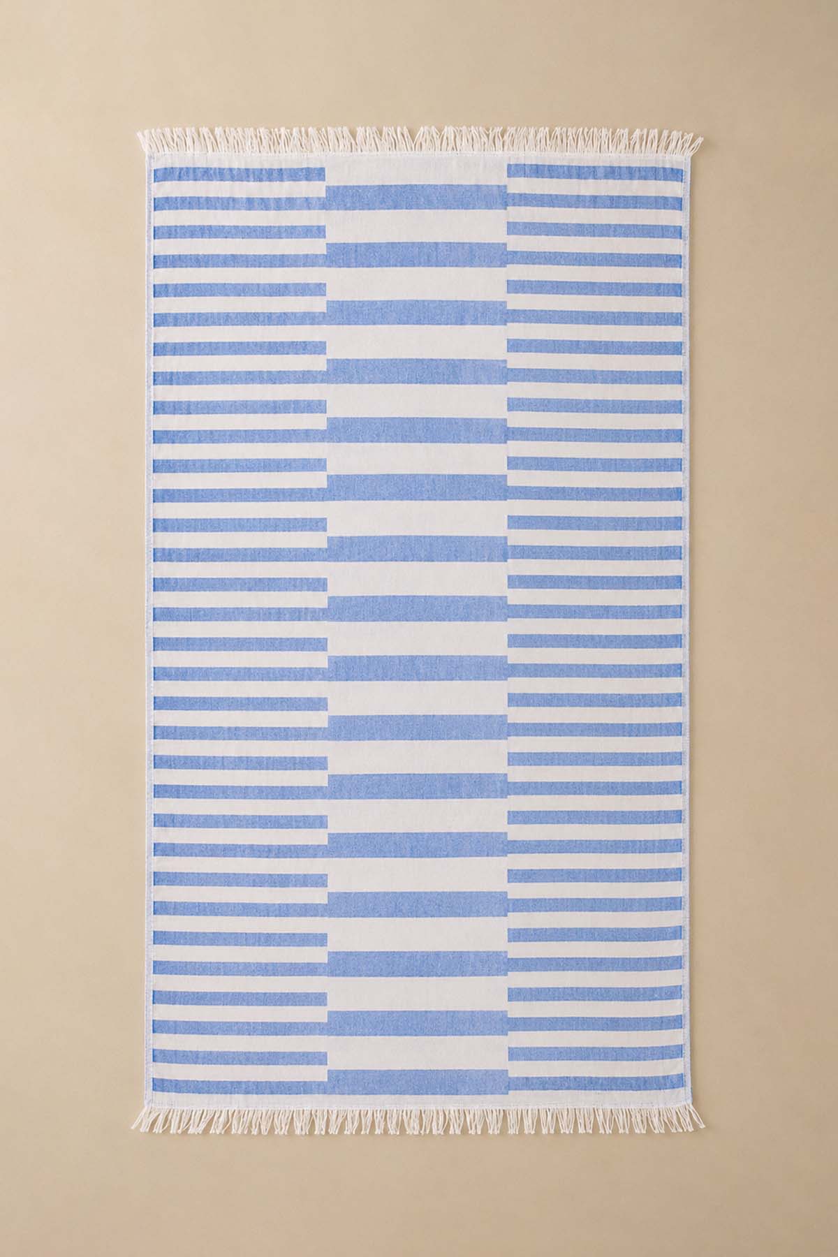 Uneven Pestemal Turkish Towel Blue