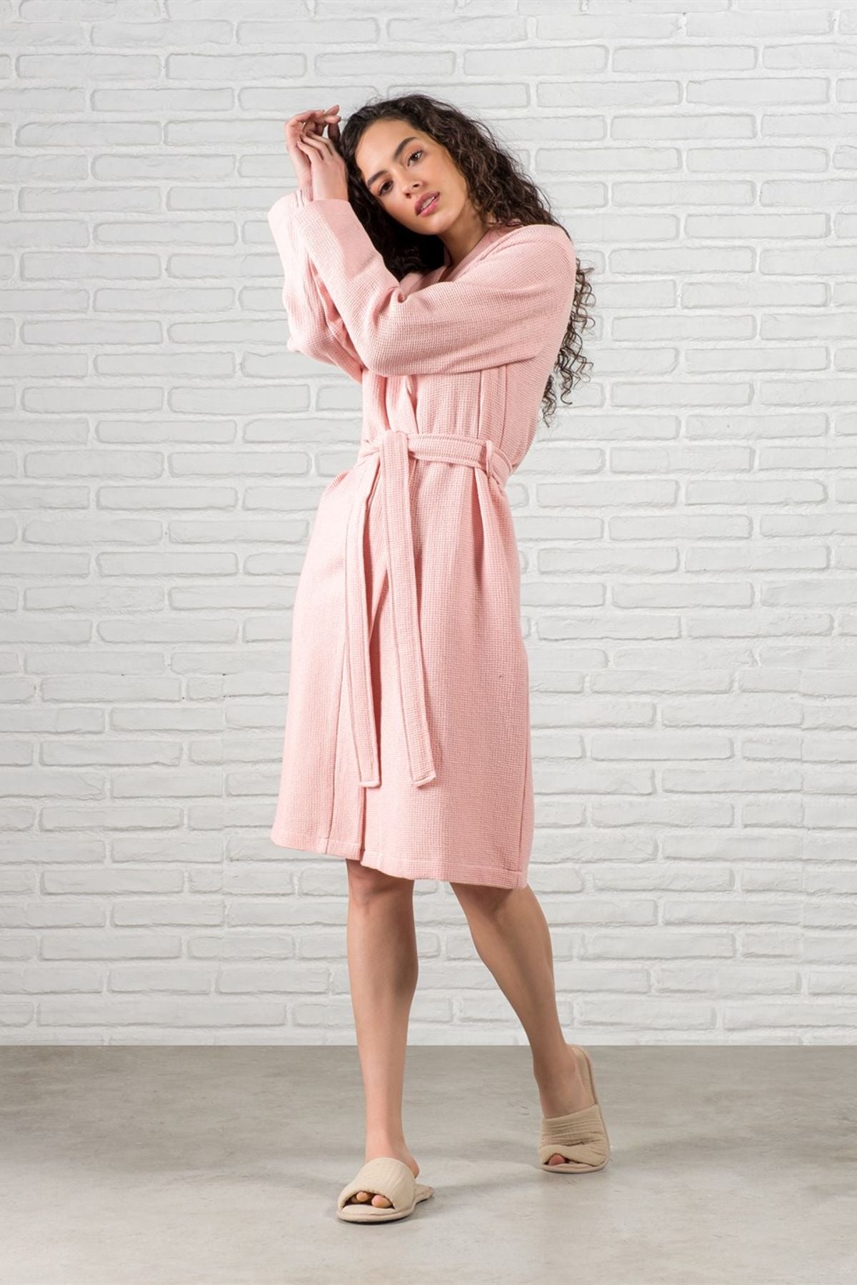 Waffle Bornoz Pale Blush