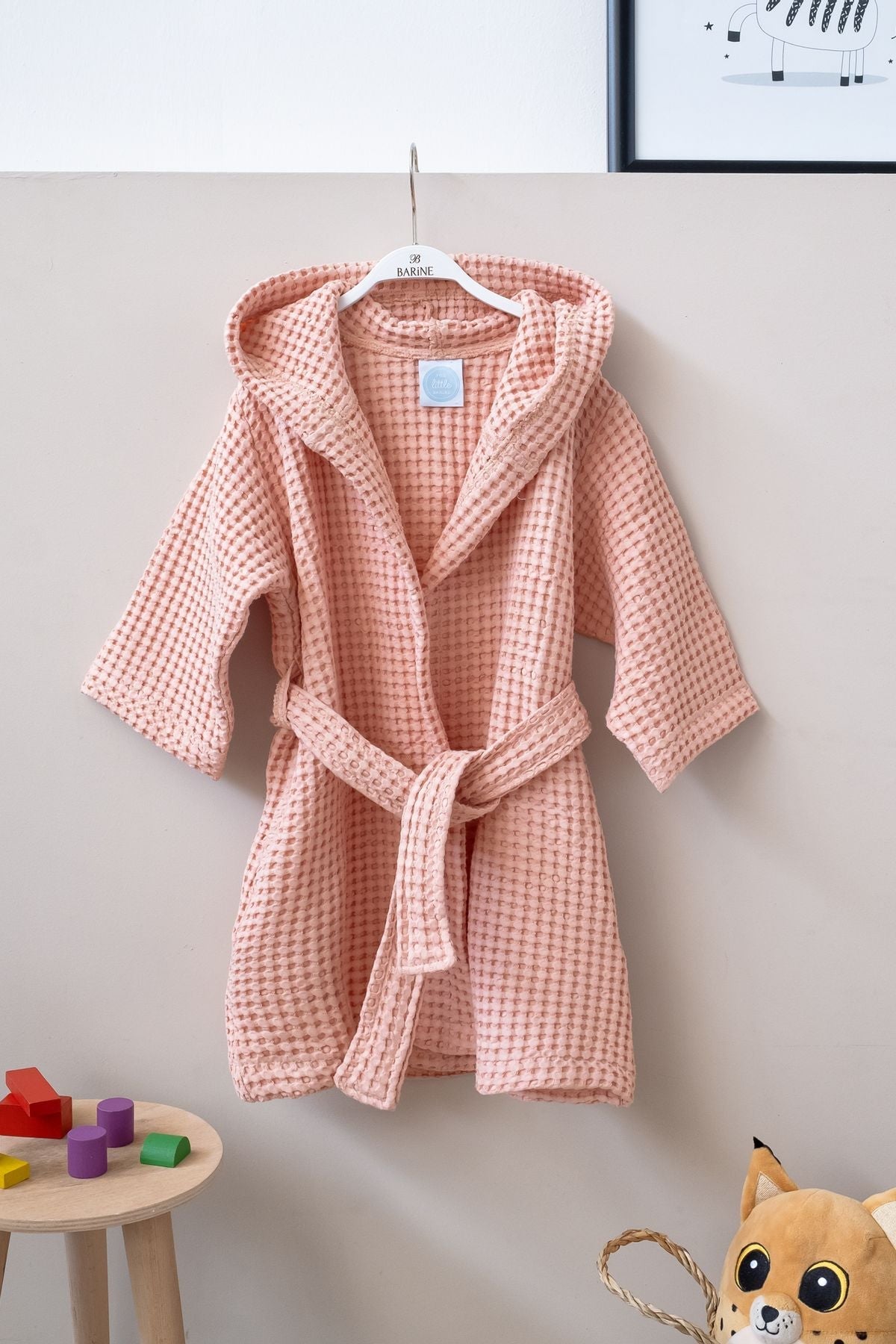 Waffle Çocuk Bornoz Blush