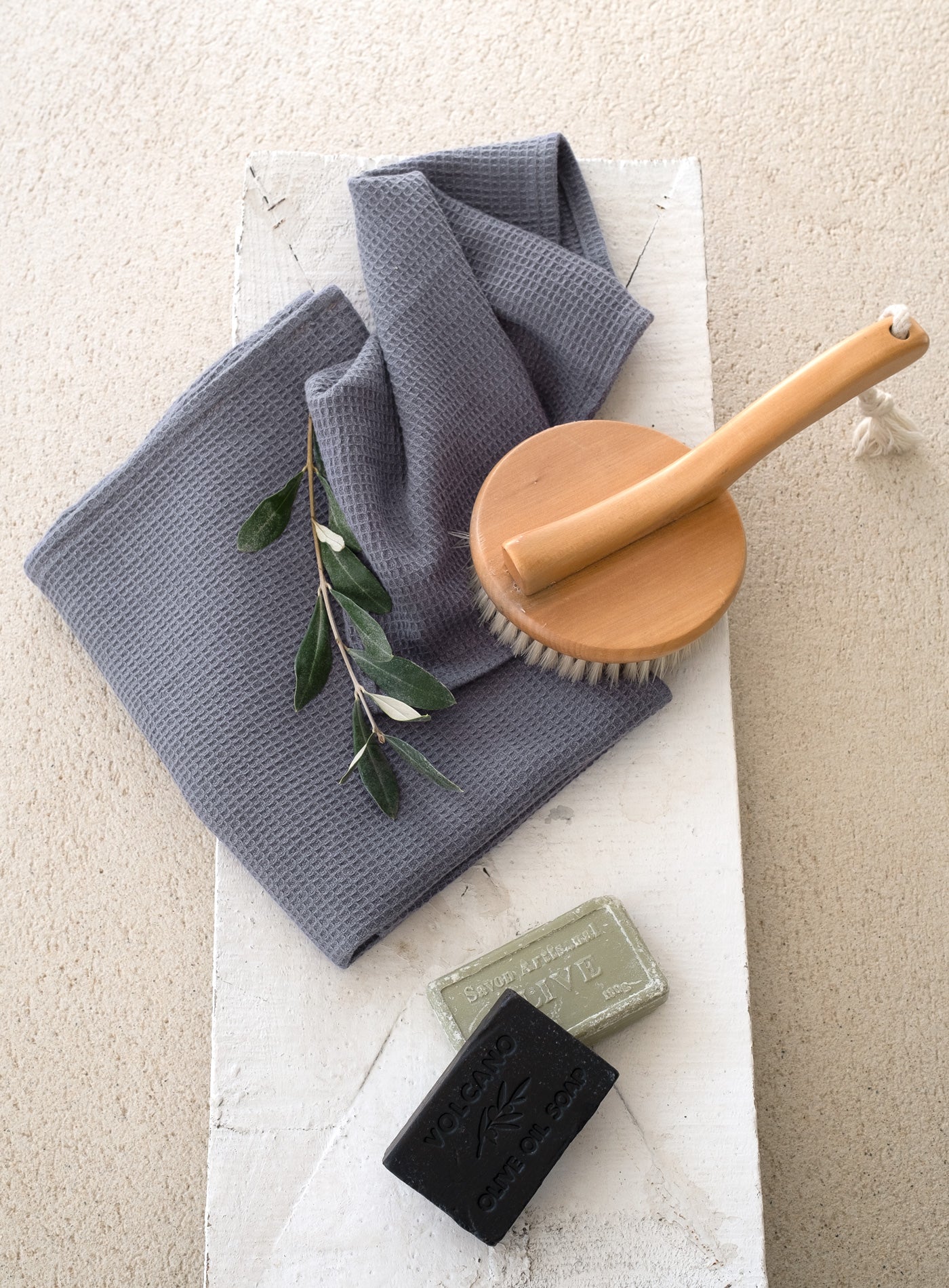 Waffle Towel Set Of 4 Dark Grey